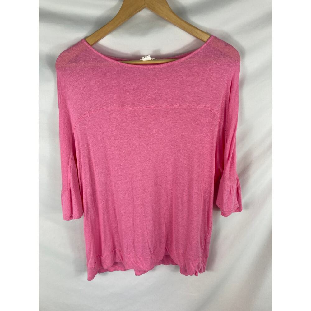 Caslon Linen Blend Boat Neck Slouchy Blouse Size Small